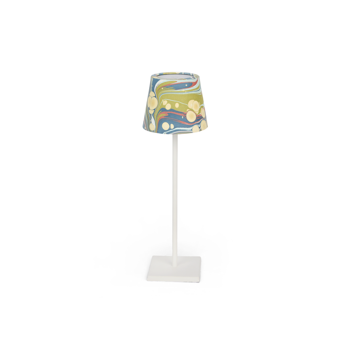Ocean Swirl – Hand Marbled Lampshade Cover (3.75” H x 4.5” W x 3.5” Ø | 100% Recycled Cotton Paper)