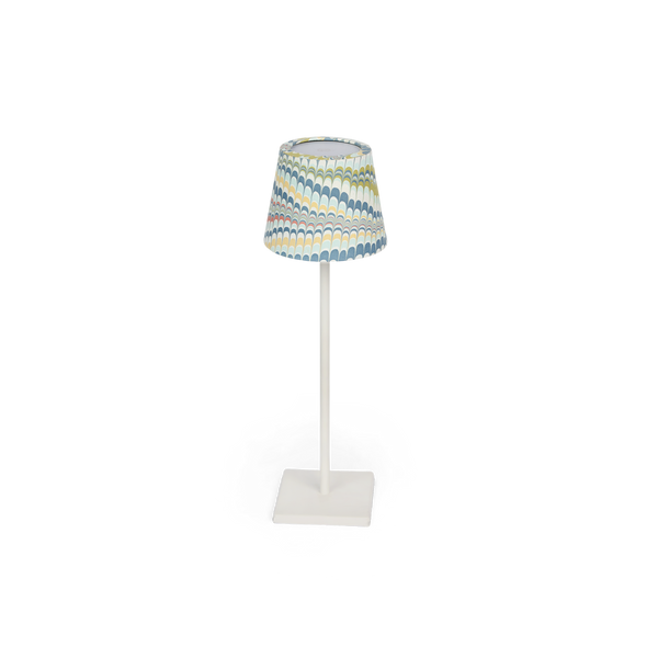 Ocean Wave – Hand Marbled Lampshade Cover (3.75” H x 4.5” W x 3.5” Ø | 100% Recycled Cotton Paper)