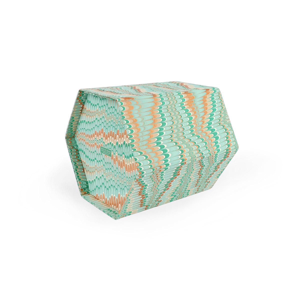Celadon Green Mountain – Hand Marbled Collapsible Basket (9.5" x 9.5" x 10.5")