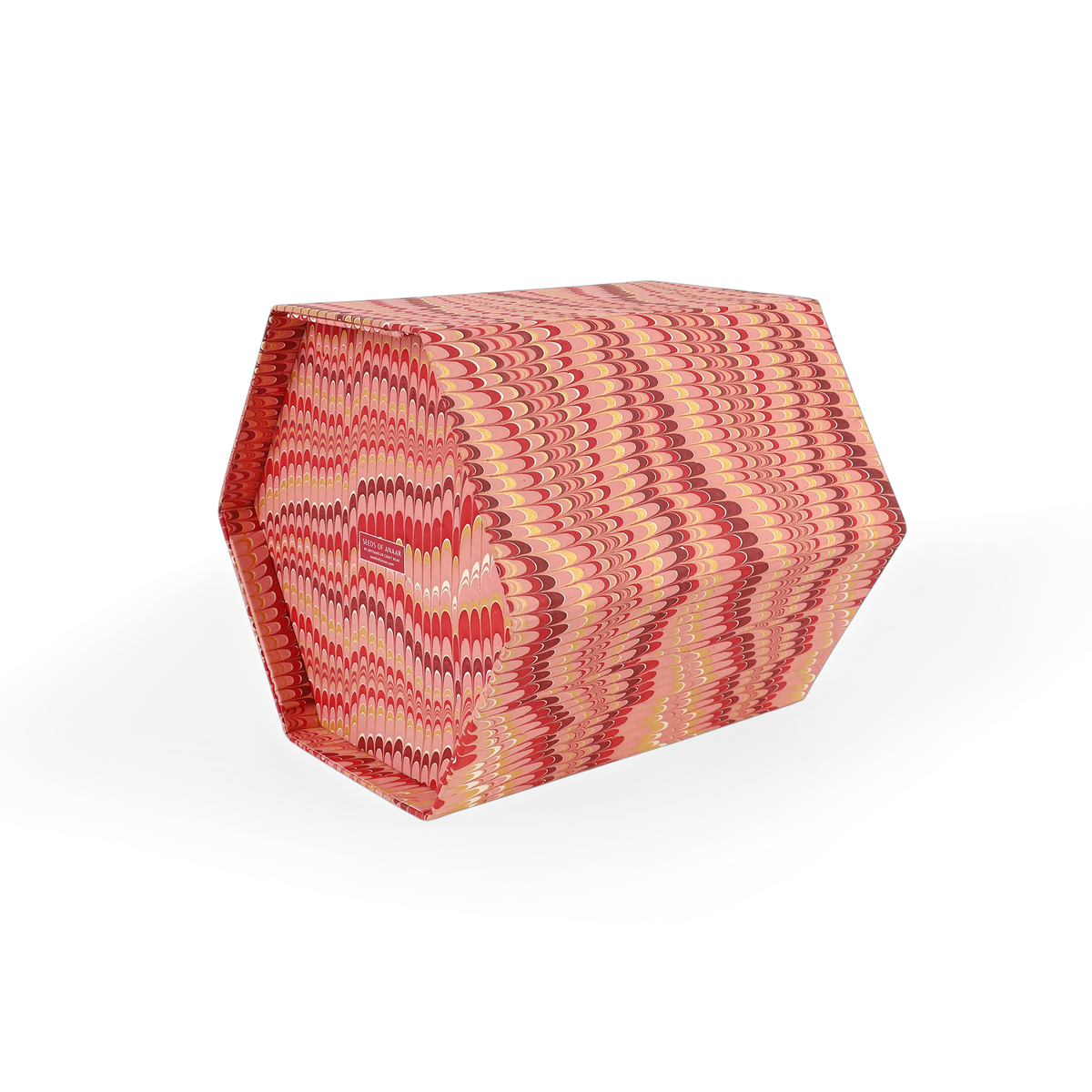 Garnet Red Mountain – Hand Marbled Collapsible Basket (9.5" x 9.5" x 10.5")