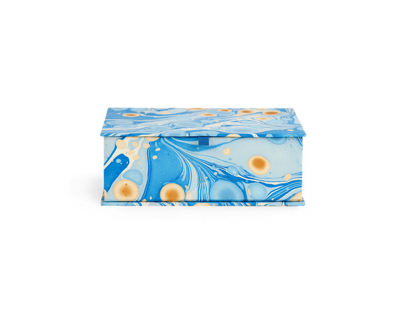 Azure Stone – Hand Marbled Keepsake Box  (9.5