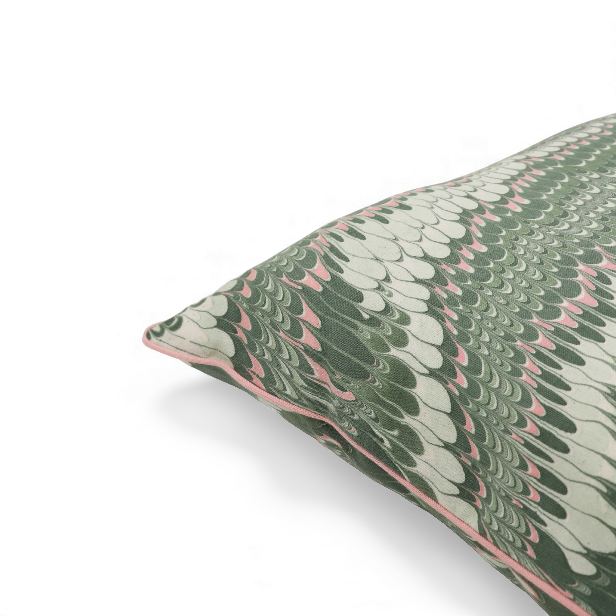 Meadow wave – Hand Marbled Cotton Pillow Cover (18" x 18")