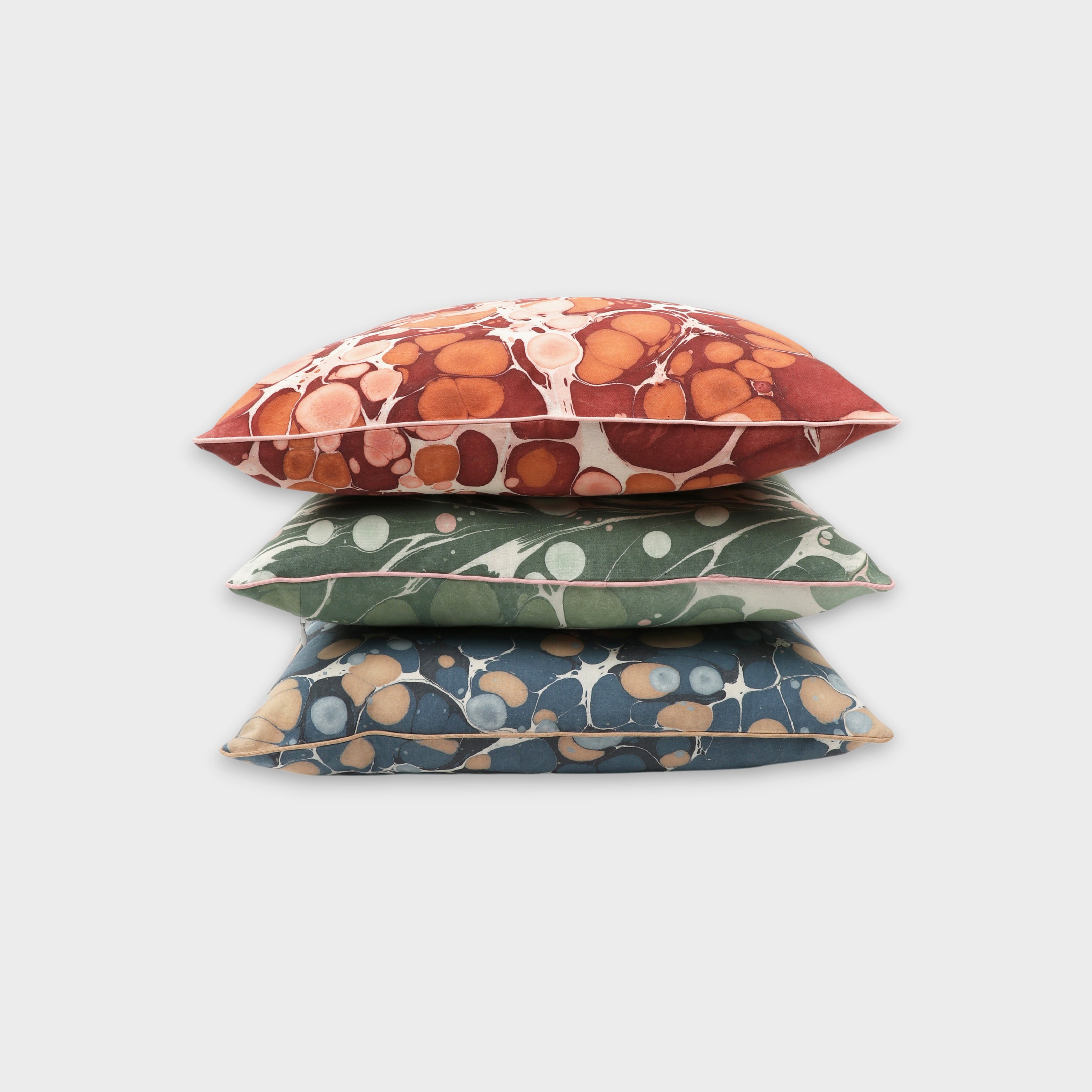Amber Stone– Hand Marbled Cotton Pillow Cover (18" x 18")
