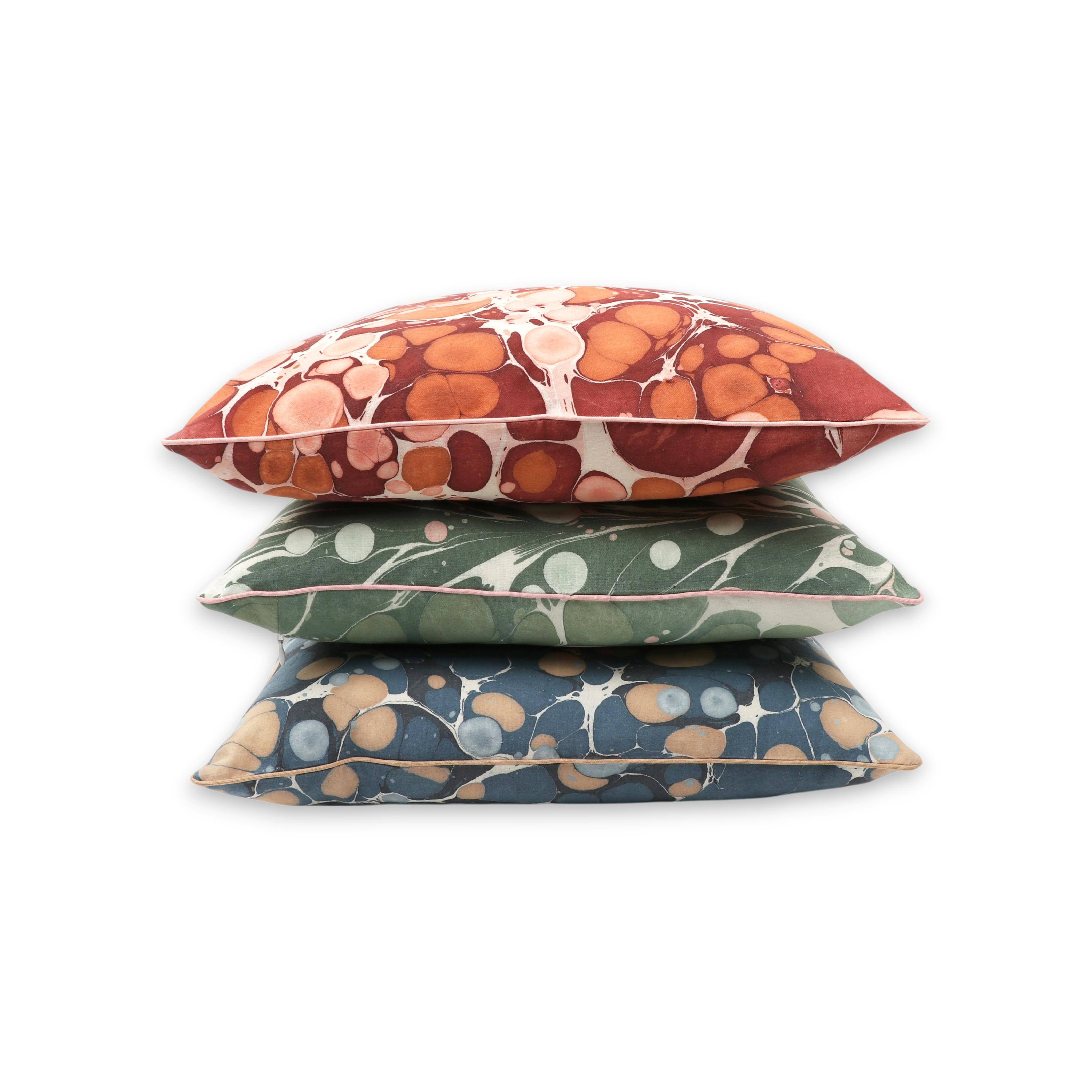 Ink Stone – Hand Marbled Cotton Cushion Cover (18" x 18")