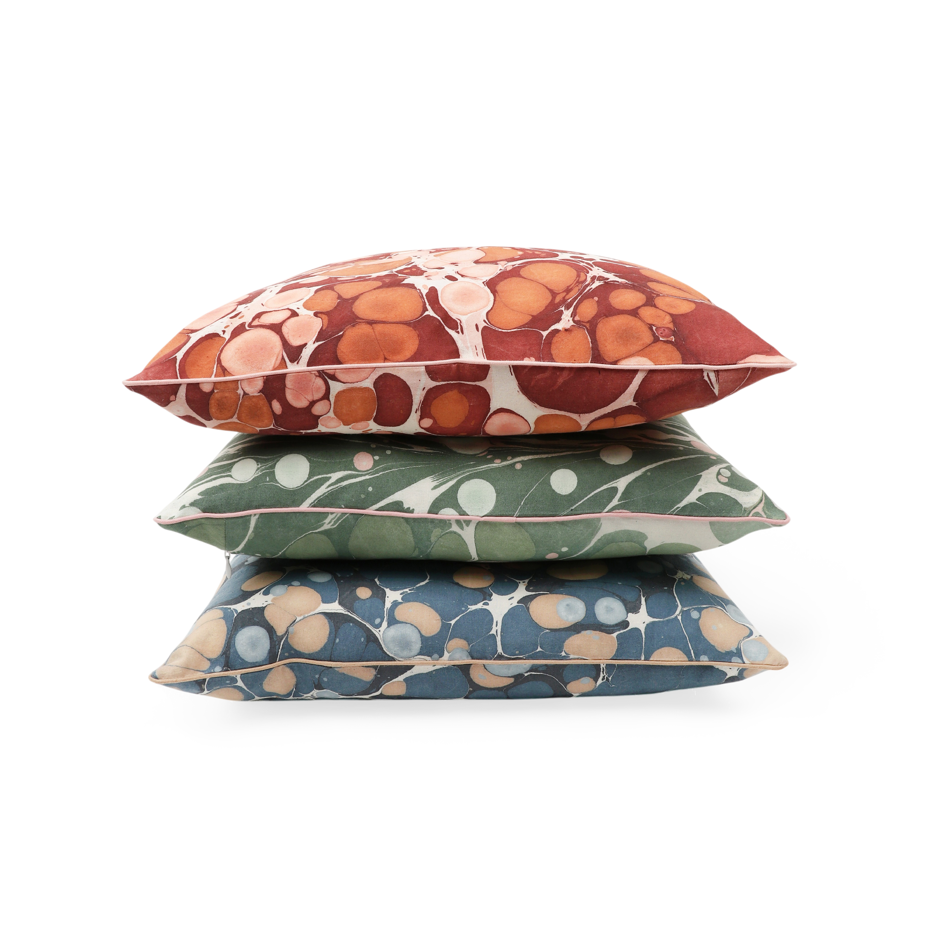 Amber Stone– Hand Marbled Cotton Pillow Cover (18" x 18")