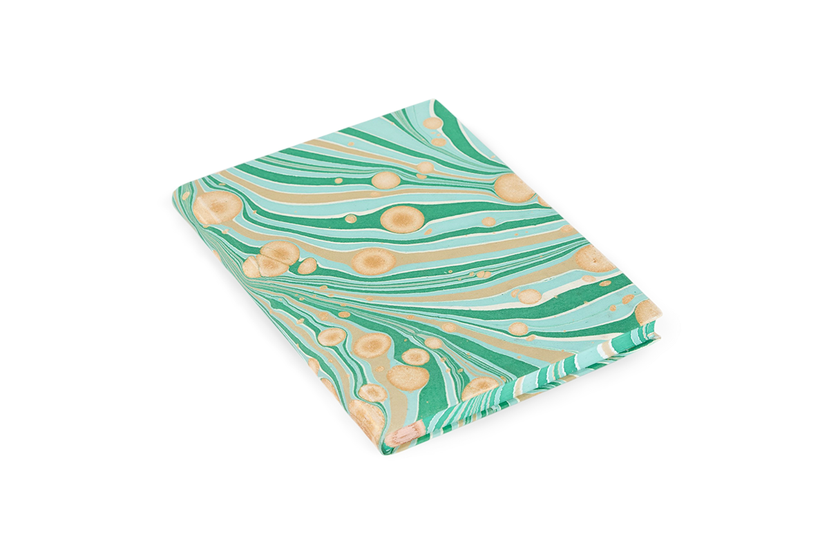 Celadon Green Fire Whirl – Hand Marbled Journal A5 | 48 Pages | 130gsm Paper