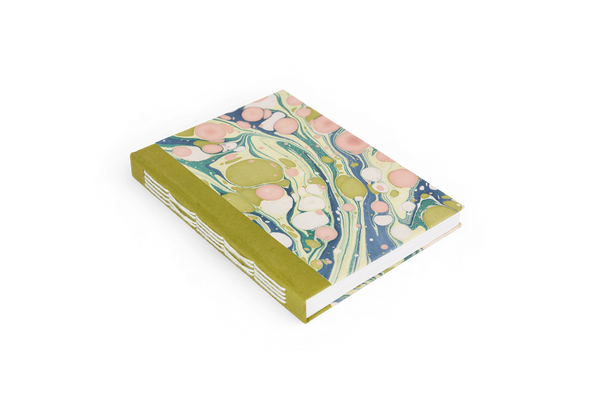 Meadow Swirl – Hand Marbled Journal 6