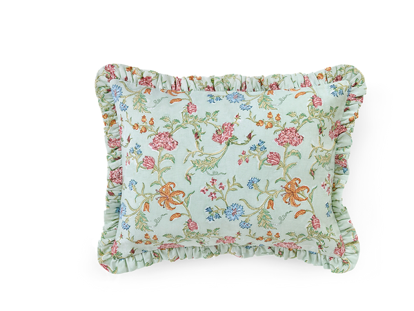 Spring Meadow – Hand Block Printed Linen Pillow Cover (12