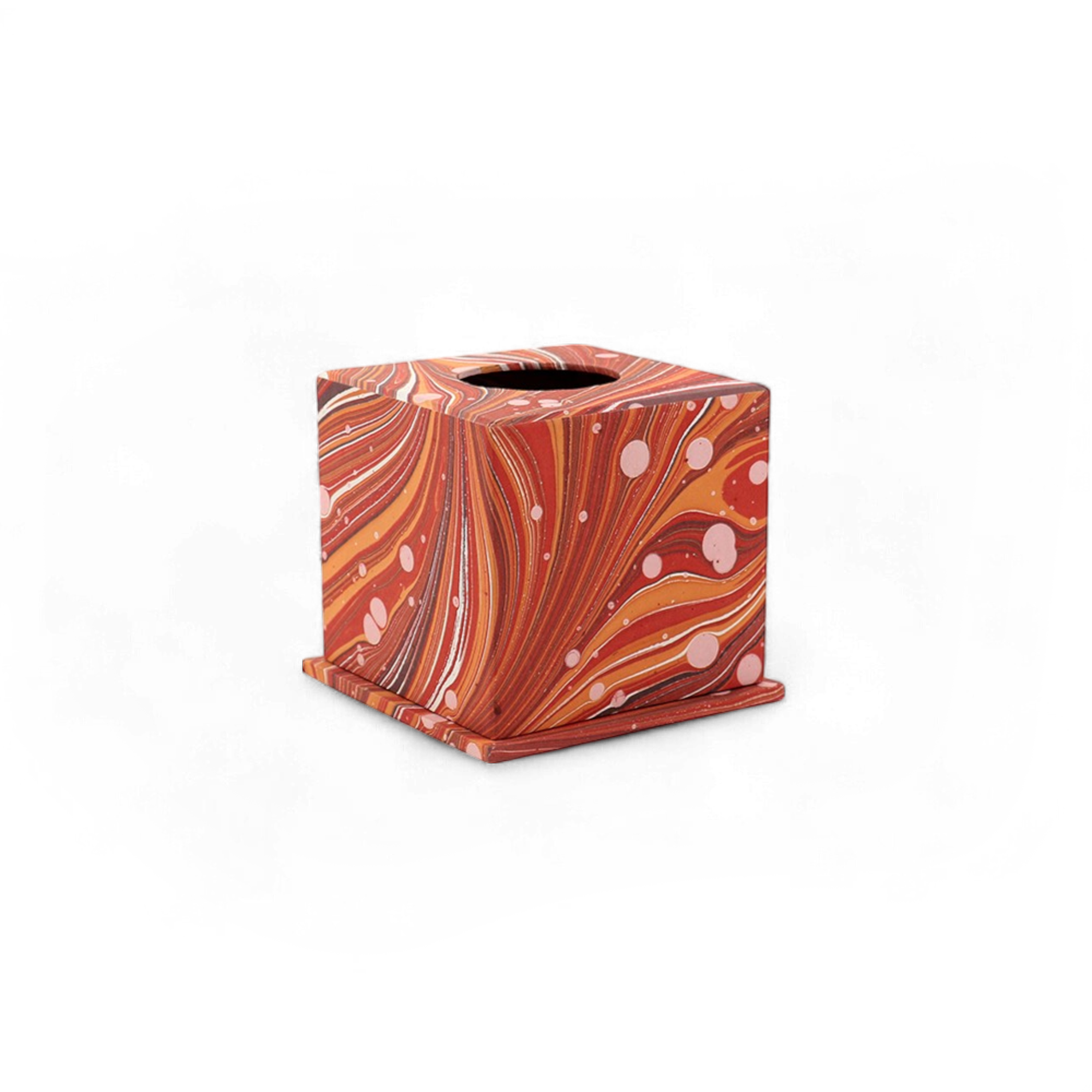 Terracotta Swirl – Tissue Box Cover (5.25” H x 5” W x 5” D)