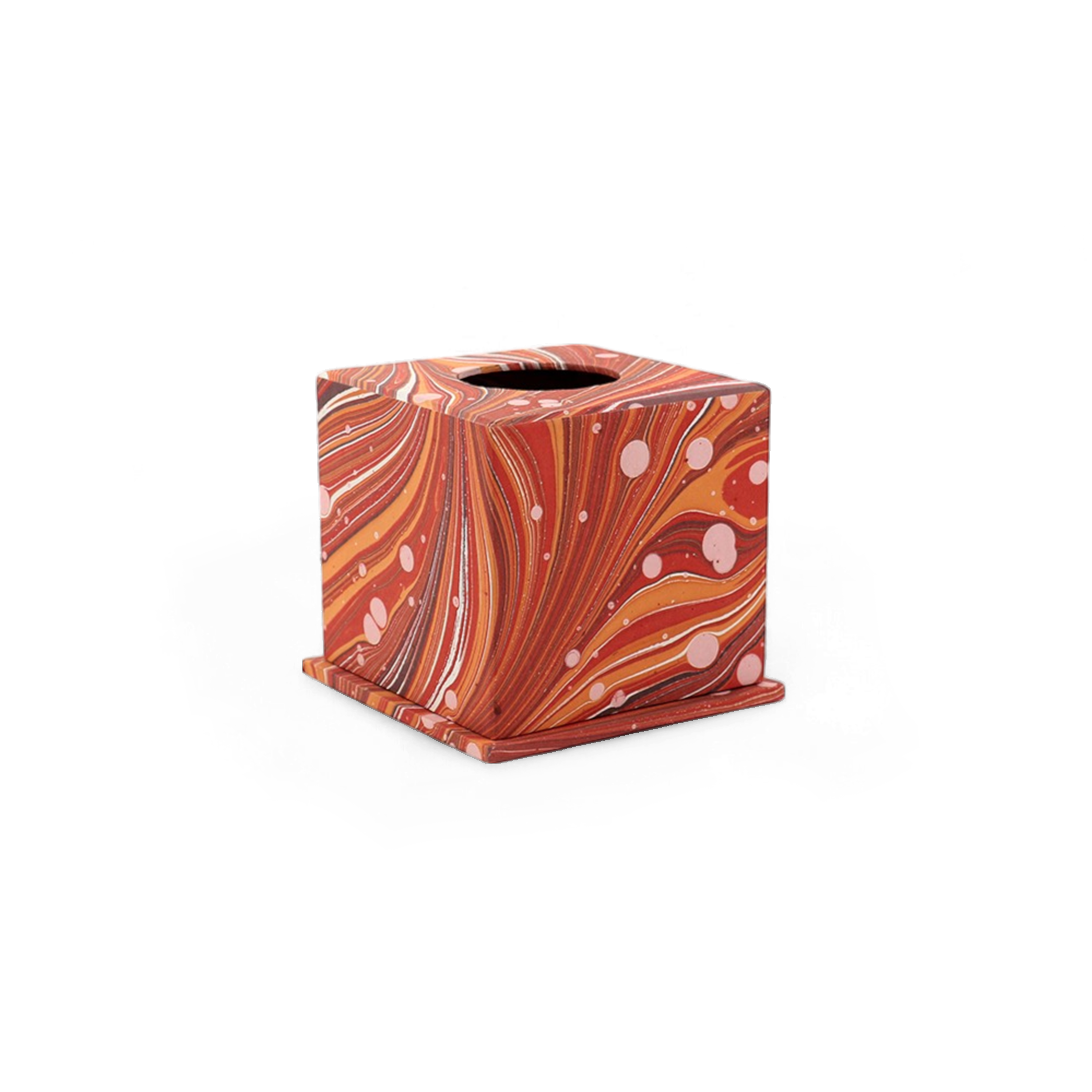 Terracotta Swirl – Tissue Box Cover (5.25” H x 5” W x 5” D)
