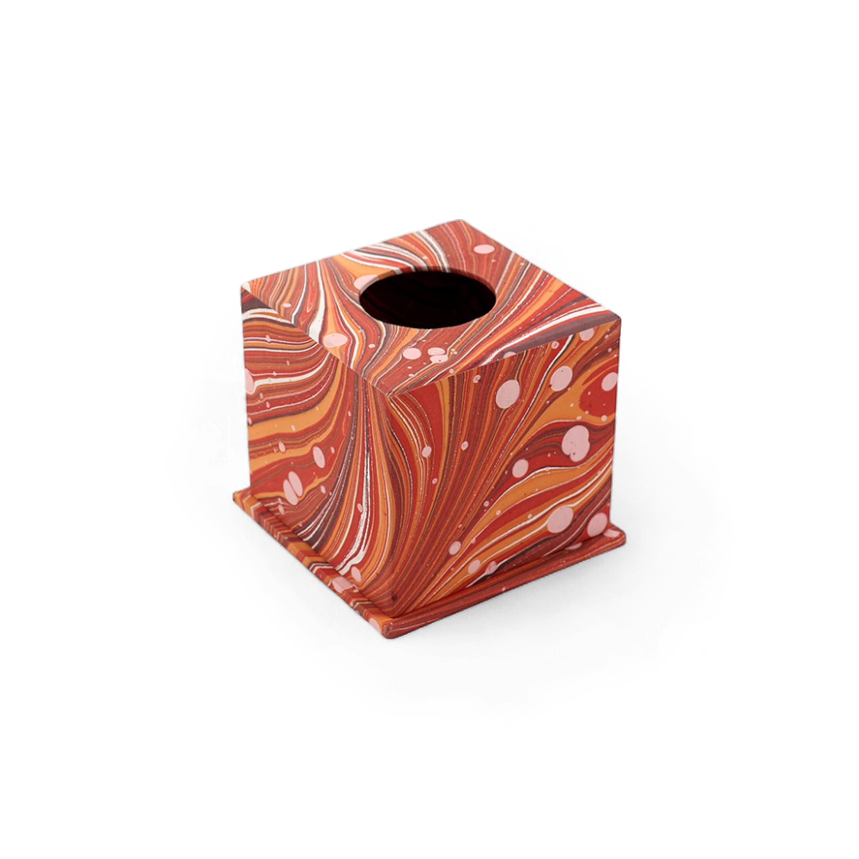 Terracotta Swirl – Tissue Box Cover (5.25” H x 5” W x 5” D)