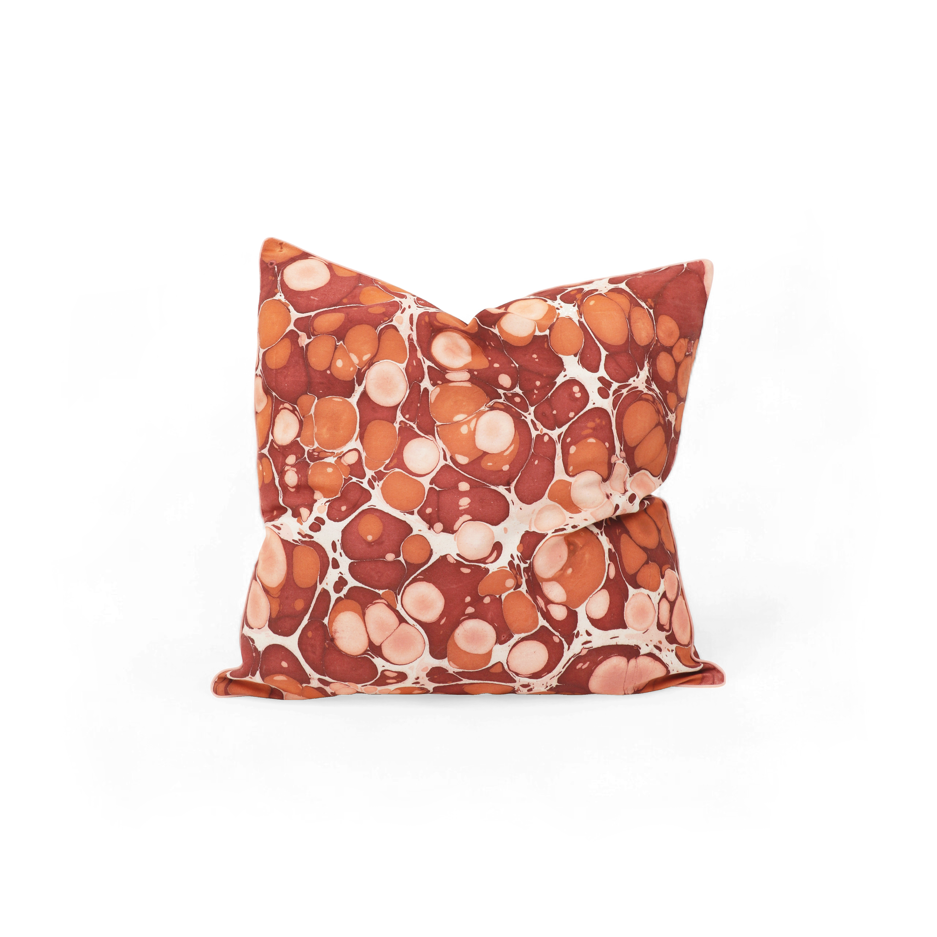 Amber Stone– Hand Marbled Cotton Pillow Cover (18" x 18")