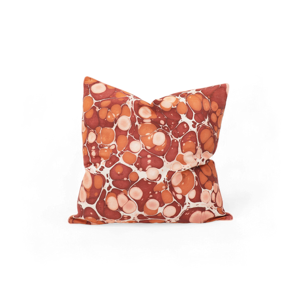 Amber Stone– Hand Marbled Cotton Pillow Cover (18