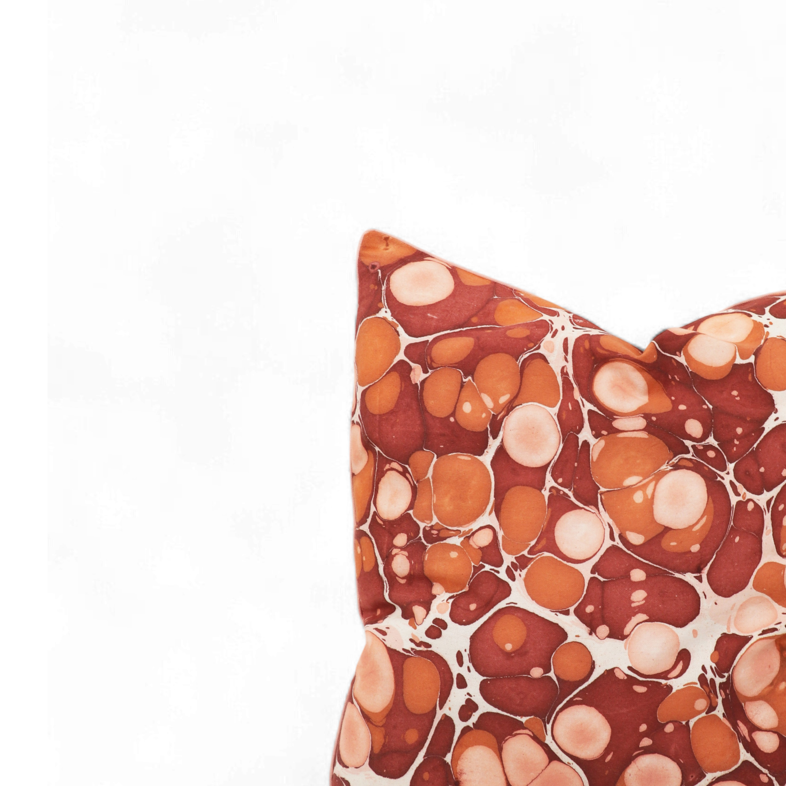 Amber Stone– Hand Marbled Cotton Pillow Cover (18" x 18")
