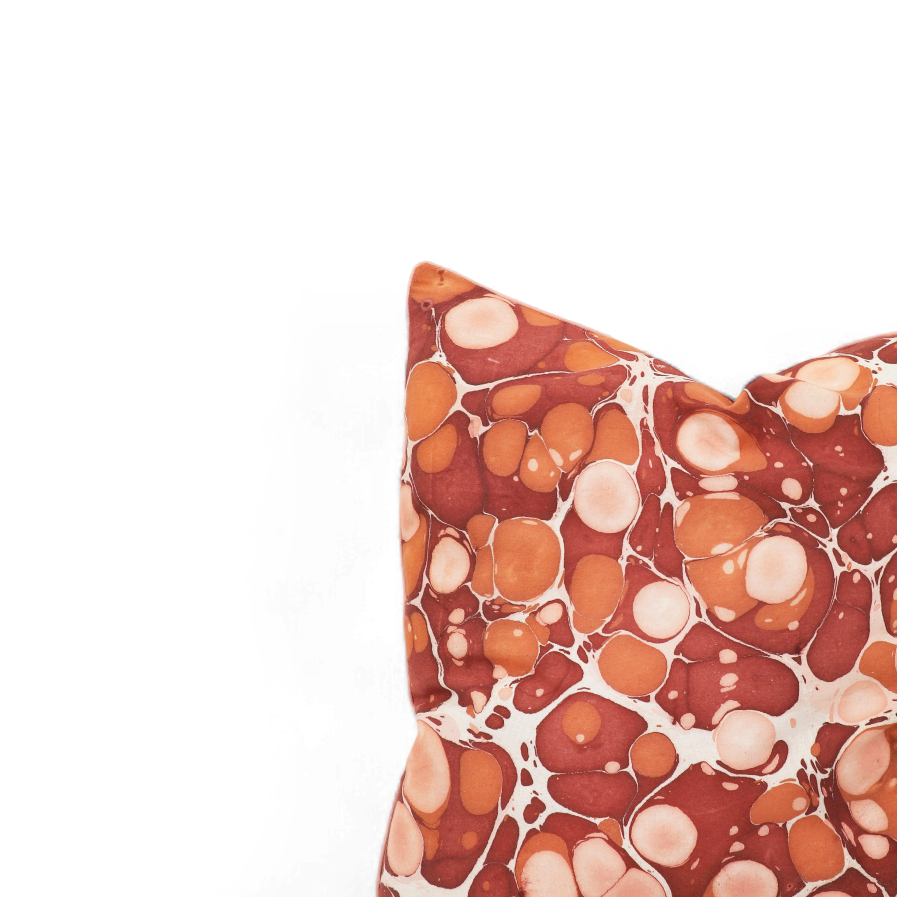 Amber Stone– Hand Marbled Cotton Pillow Cover (18" x 18")