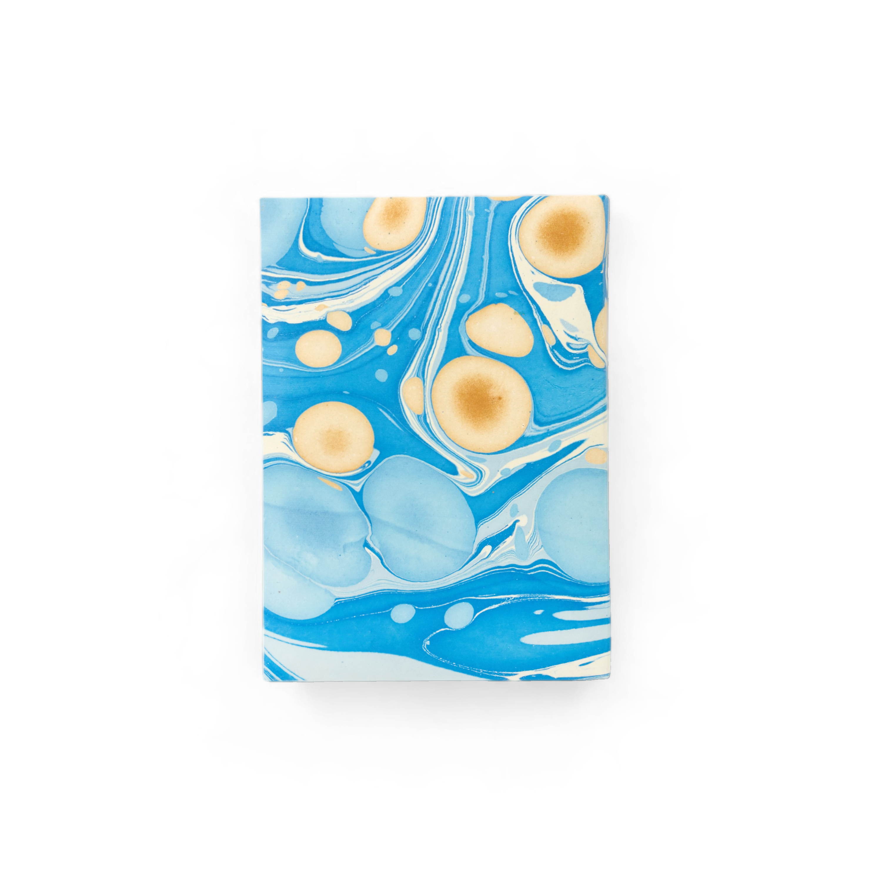Azure Stone – Hand Marbled Greeting Card Set  (6” x 4” | 100% Recycled Cotton Paper)