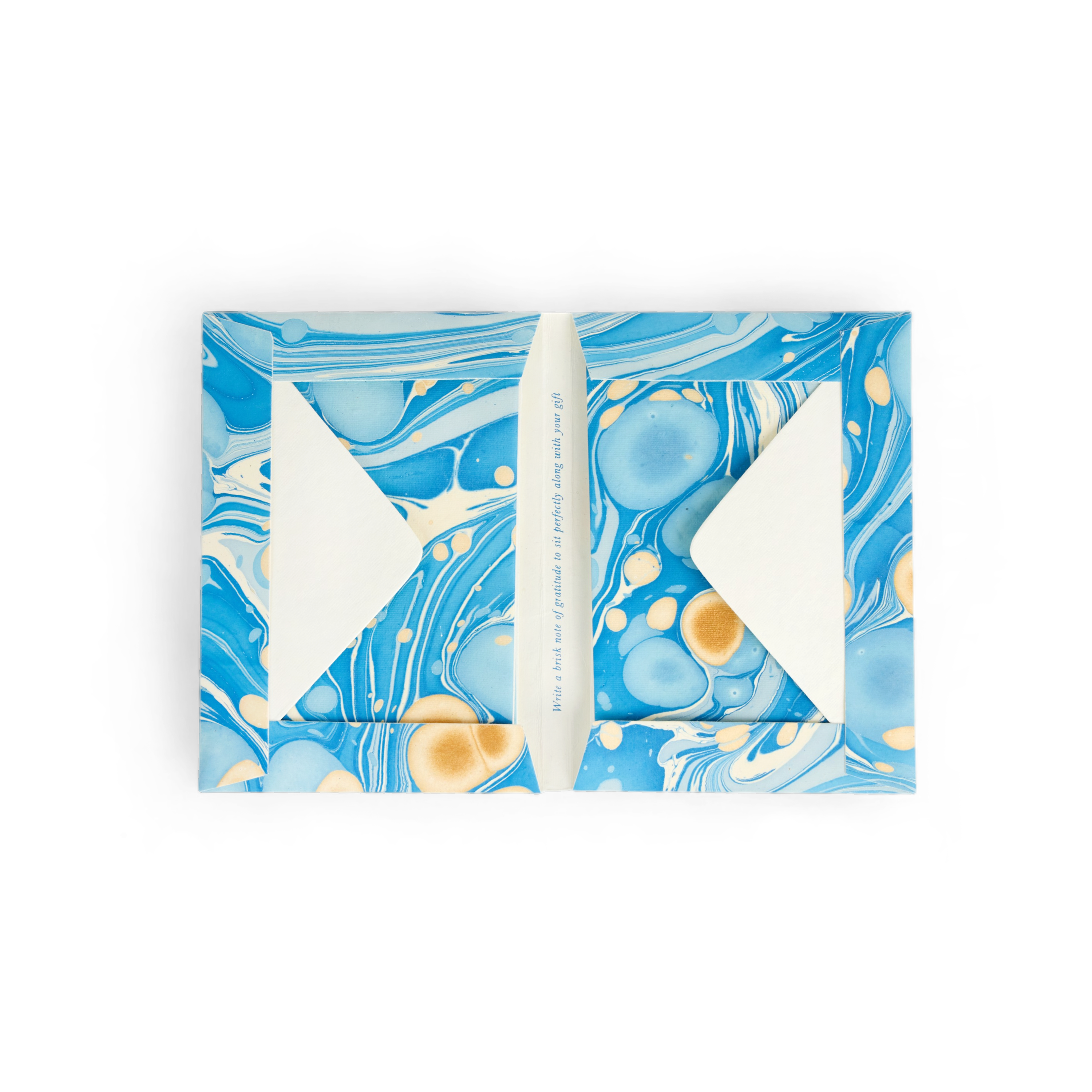 Azure Stone – Hand Marbled Greeting Card Set  (6” x 4” | 100% Recycled Cotton Paper)