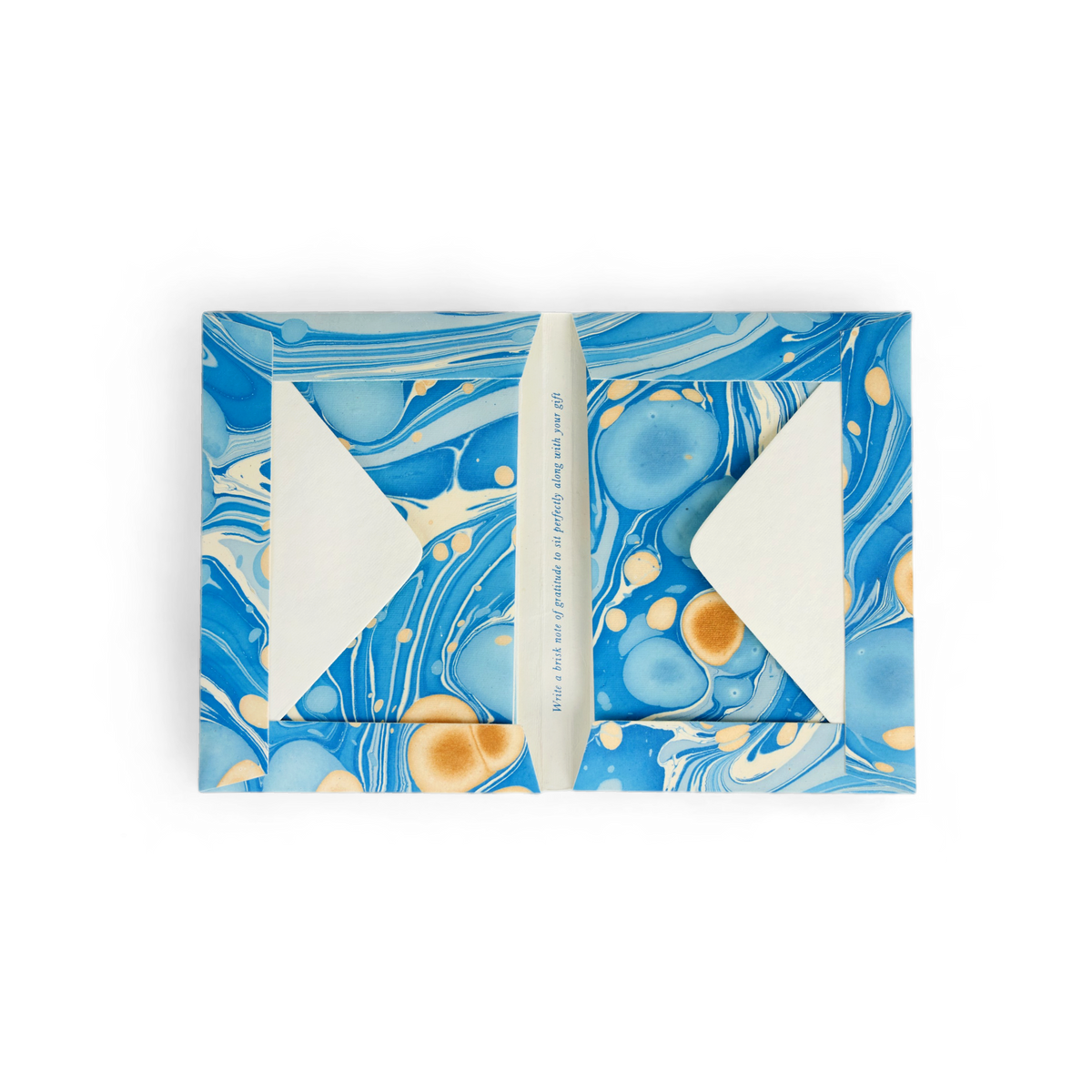 Azure Stone – Hand Marbled Greeting Card Set  (6” x 4” | 100% Recycled Cotton Paper)