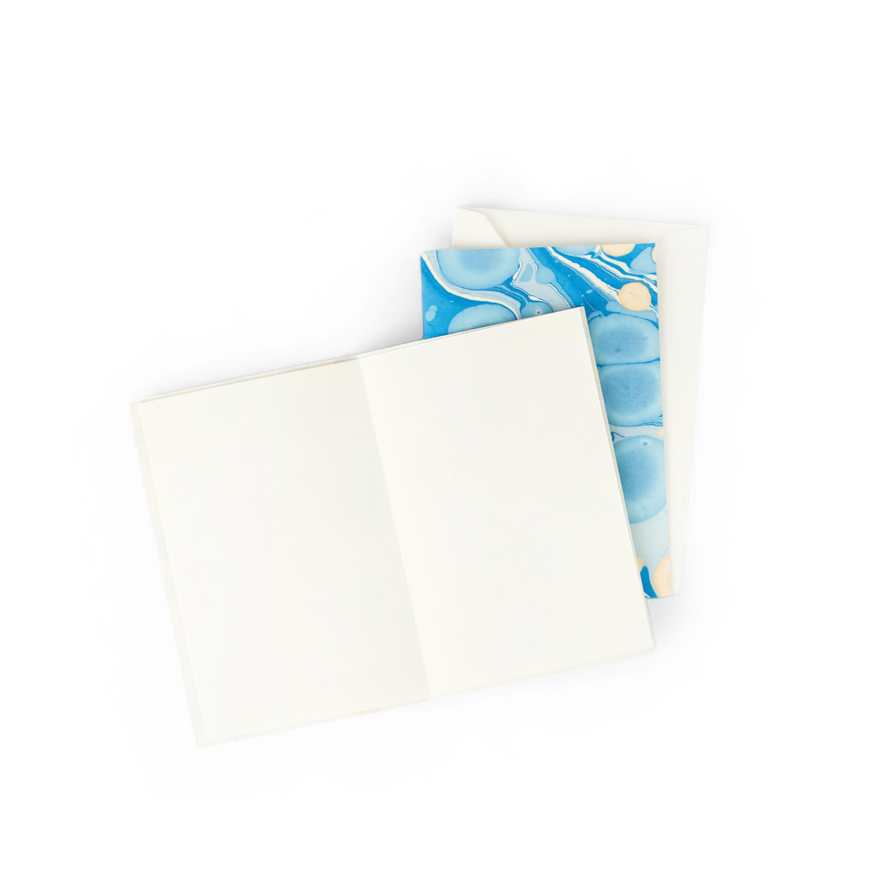 Azure Stone – Hand Marbled Greeting Card Set  (6” x 4” | 100% Recycled Cotton Paper)