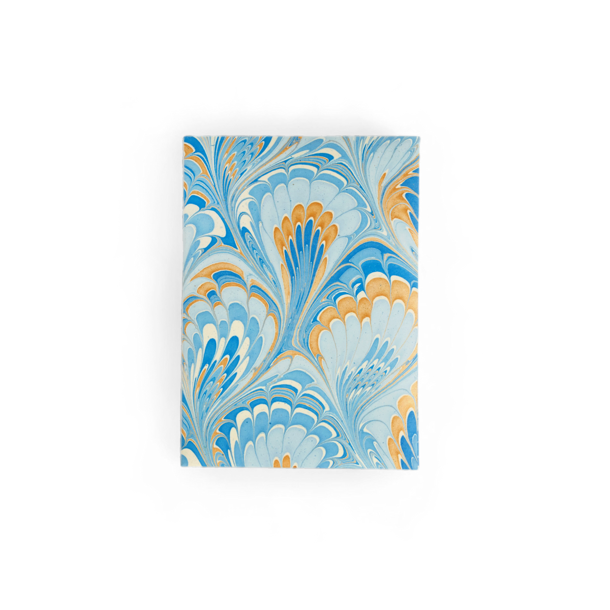 Azure Plume – Hand Marbled Greeting Card Set  (6” x 4” | 100% Recycled Cotton Paper)