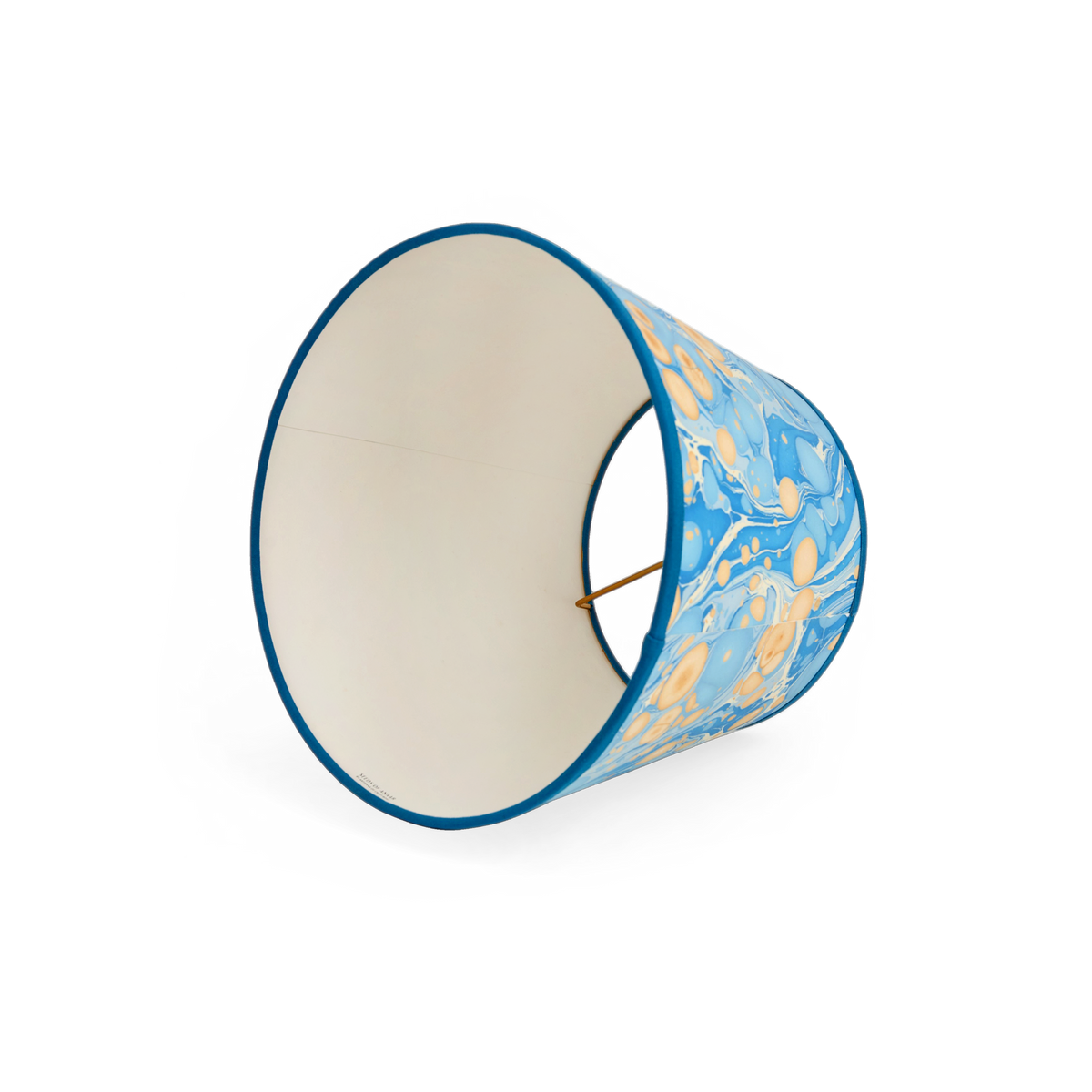 Azure Stone – Hand Marbled Lampshade  (9.5” Ø x 14” W x 10.5” H | Spider Fitting)