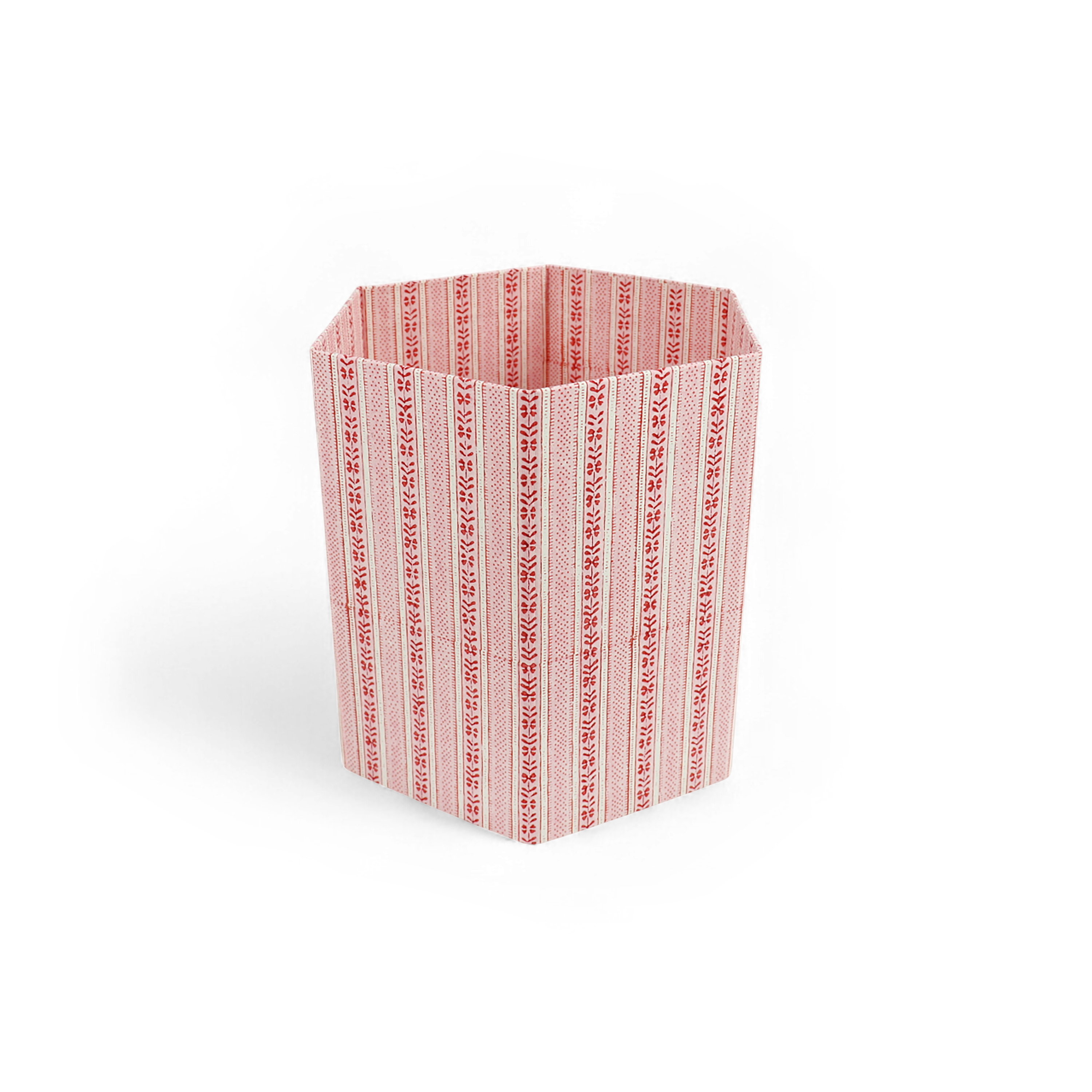 Ruby Trail – Hand Block Printed Collapsible Basket (9.5" x 9.5" x 10.5")