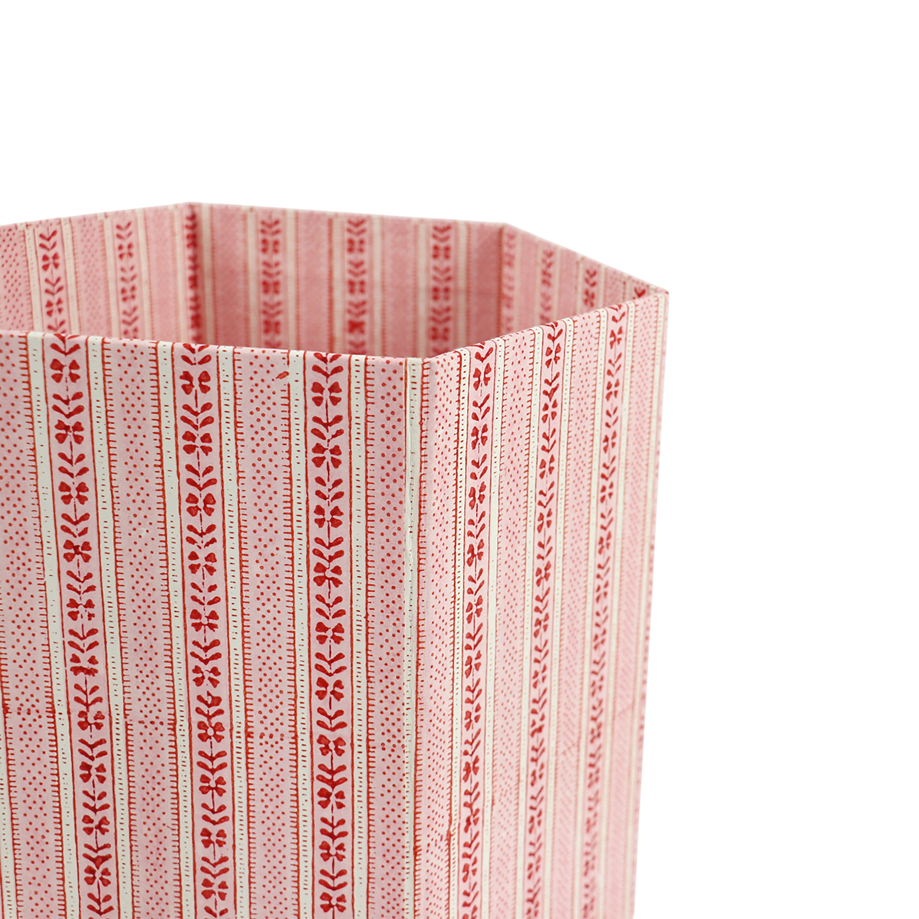 Ruby Trail – Hand Block Printed Collapsible Basket (9.5" x 9.5" x 10.5")