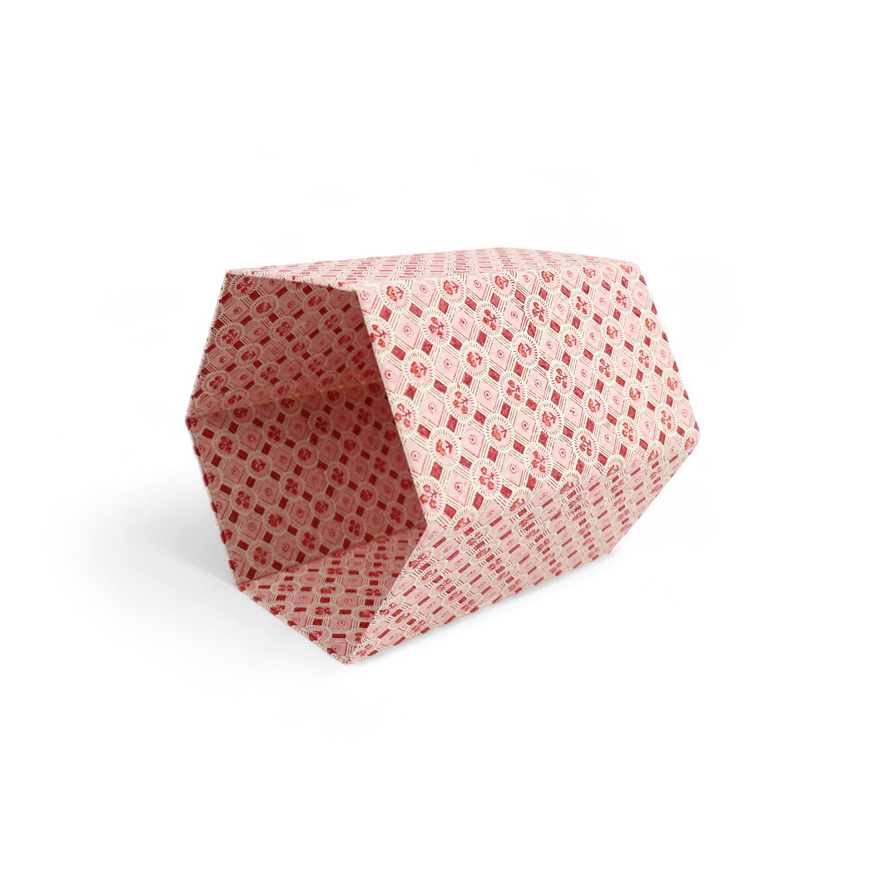 Noor Ruby – Hand Block Printed Collapsible Basket (9.5" x 9.5" x 10.5")