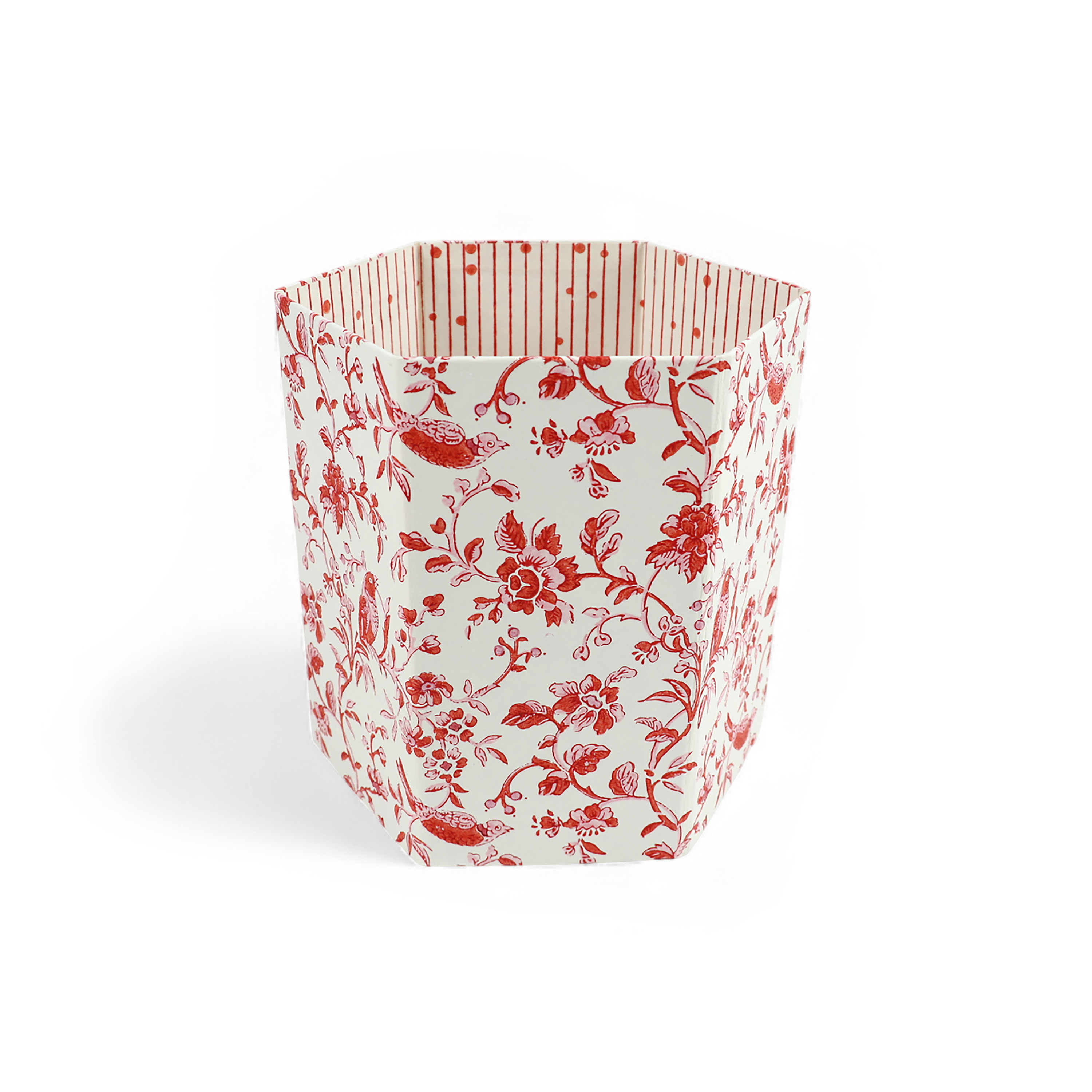 Bagh Ruby – Hand Block Printed Collapsible Basket (9.5" x 9.5" x 10.5")