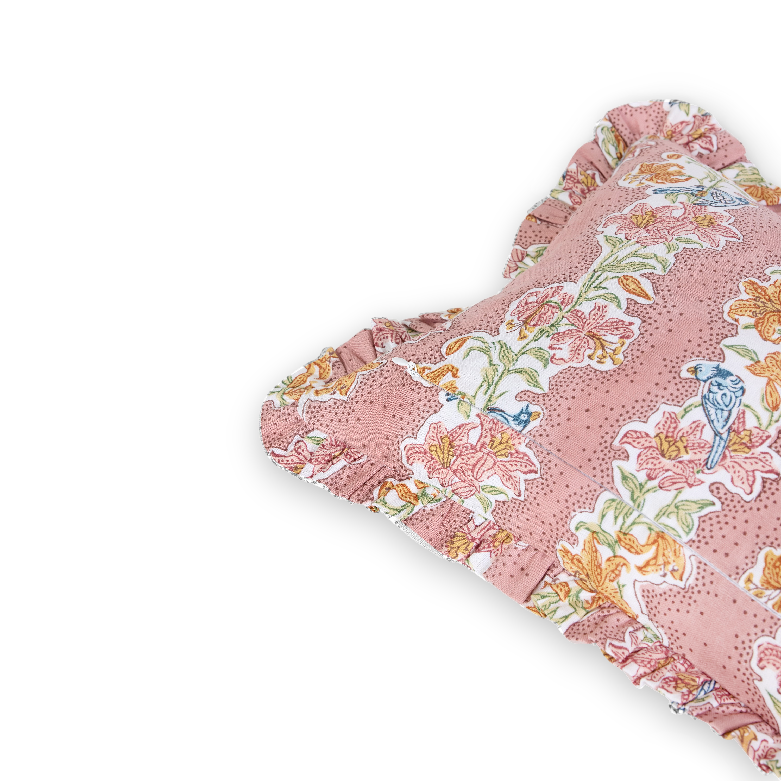 Rose Garden – Hand Block Printed Linen Pillow Cover (12" x 16")