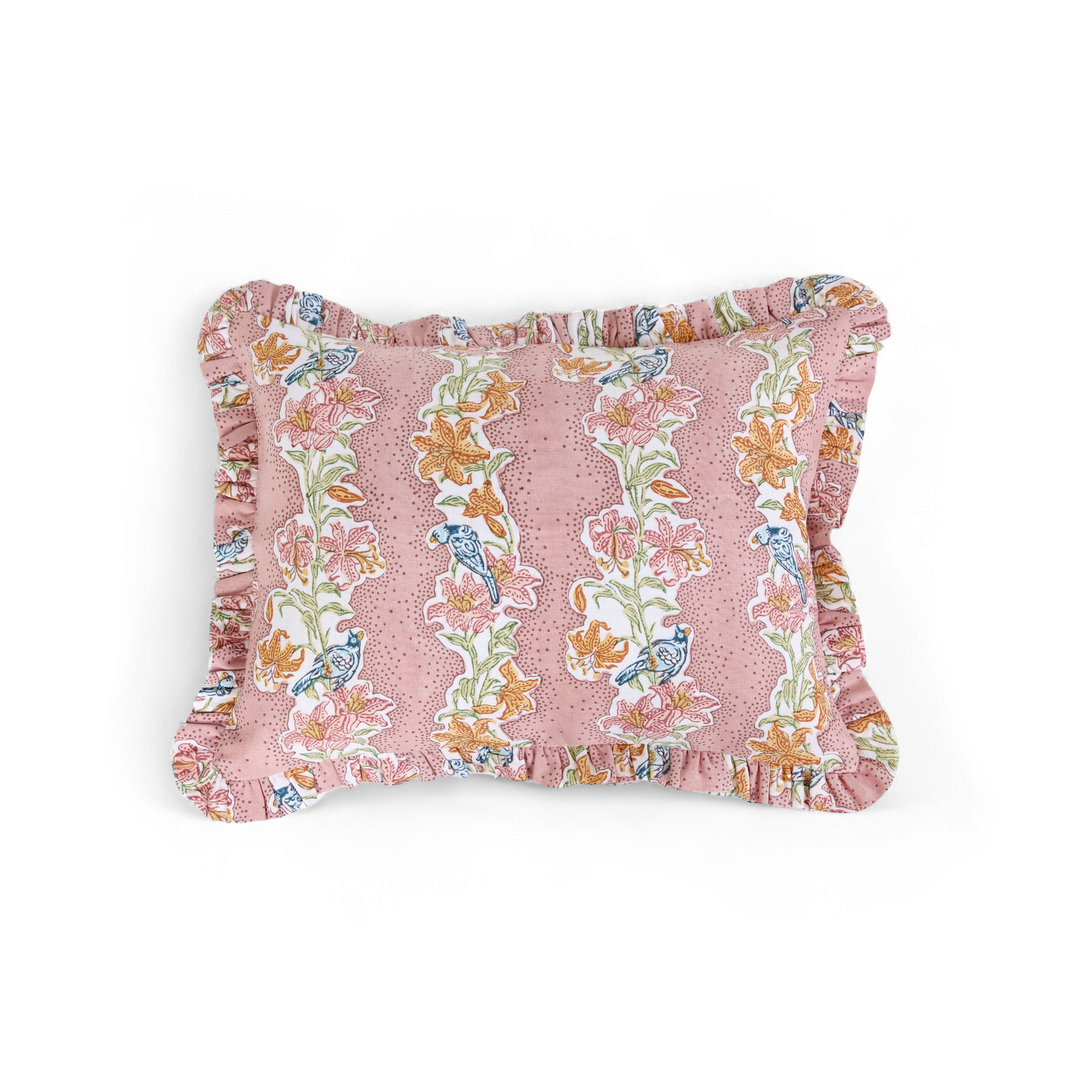 Rose Garden – Hand Block Printed Linen Pillow Cover (12" x 16")
