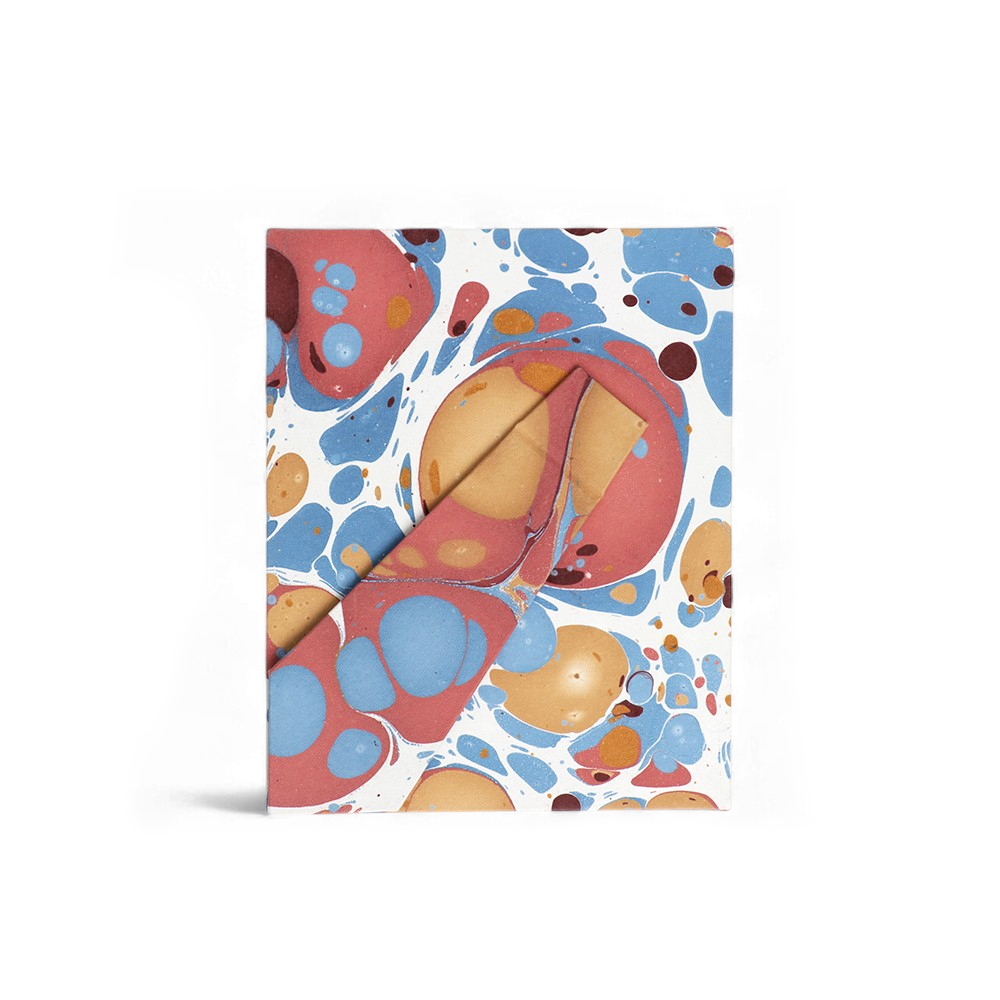 Ochre Marble – Hand Marbled Tabletop Picture Frame in Indigo Sand (7.25" x 5.75", fits 6" x 4" photo)