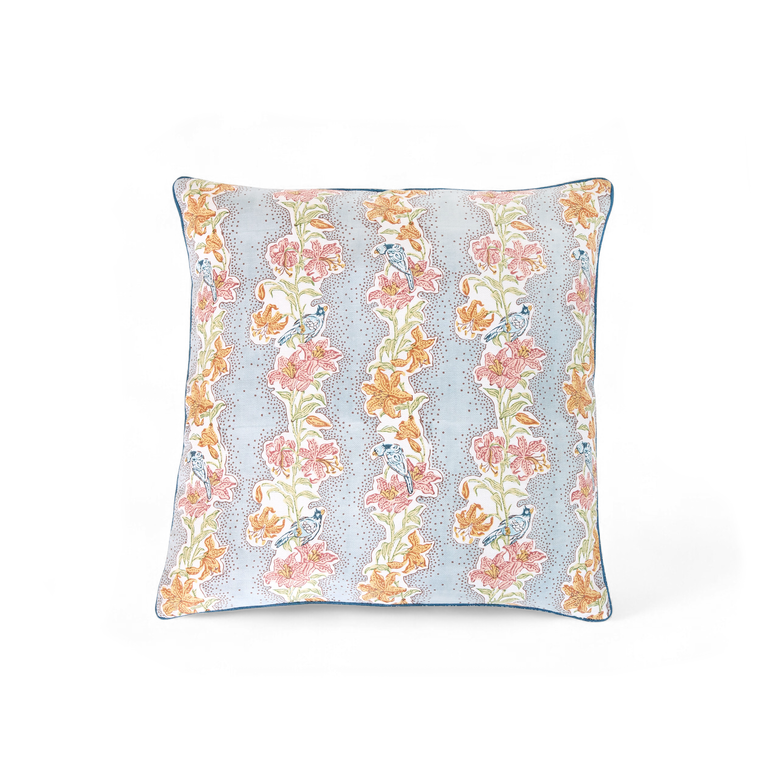 Sky Garden – Hand Block Printed Linen Pillow Cover (20" x 20")