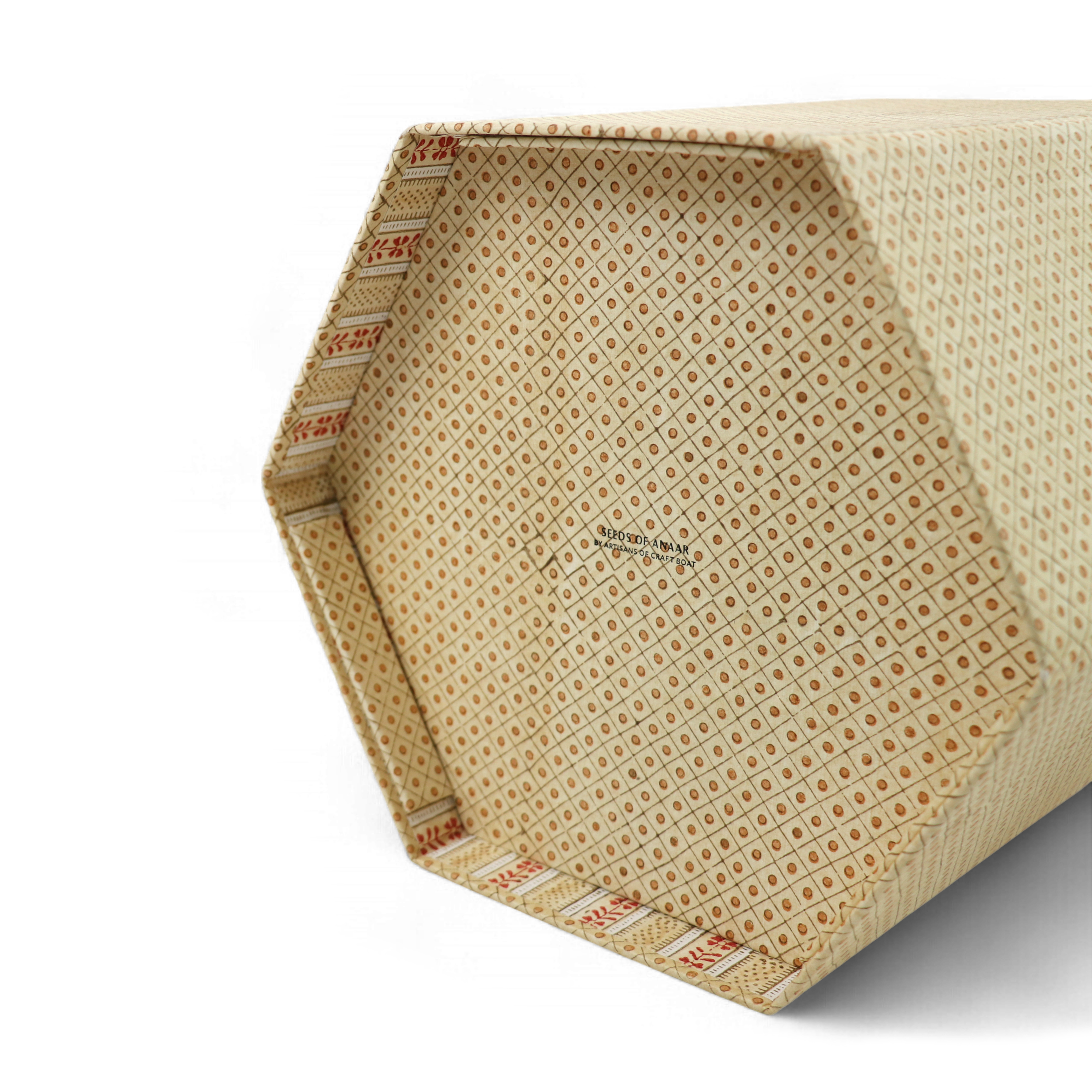 Amber Grid – Hand Block Printed Collapsible Basket (9.5" x 9.5" x 10.5")