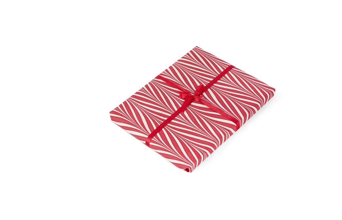 Garnet Red Banyan – Hand Printed Wrapping Paper Sheet ( 21" x 29" | 100% Recycled Cotton Paper)