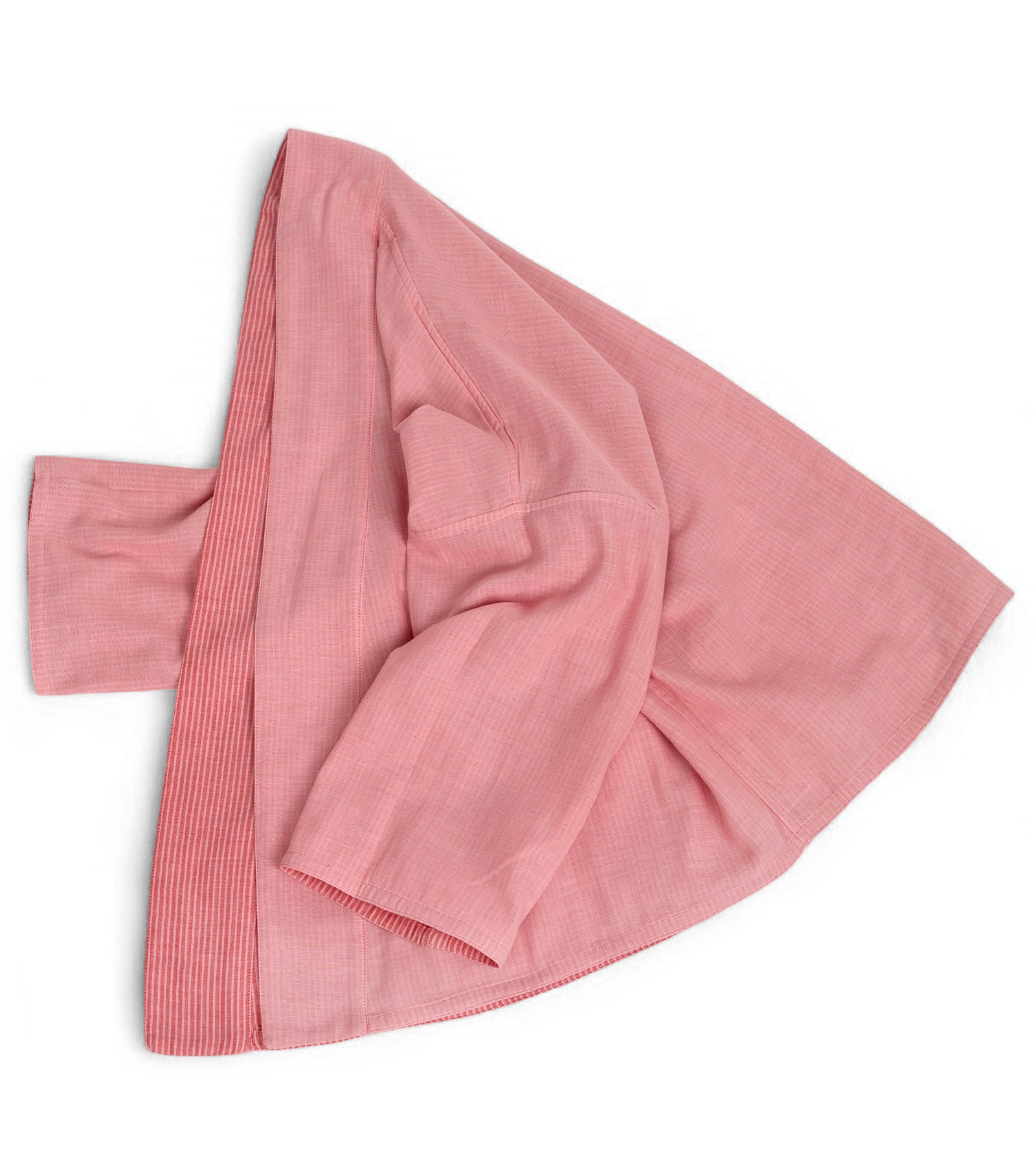 Pinstripe Kimono – Double Cotton Gauze Duster in Blush Red (Sizes: S/M and L/XL)