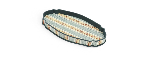 Sage Vine – Hand Block Printed Crest Tray (9.25