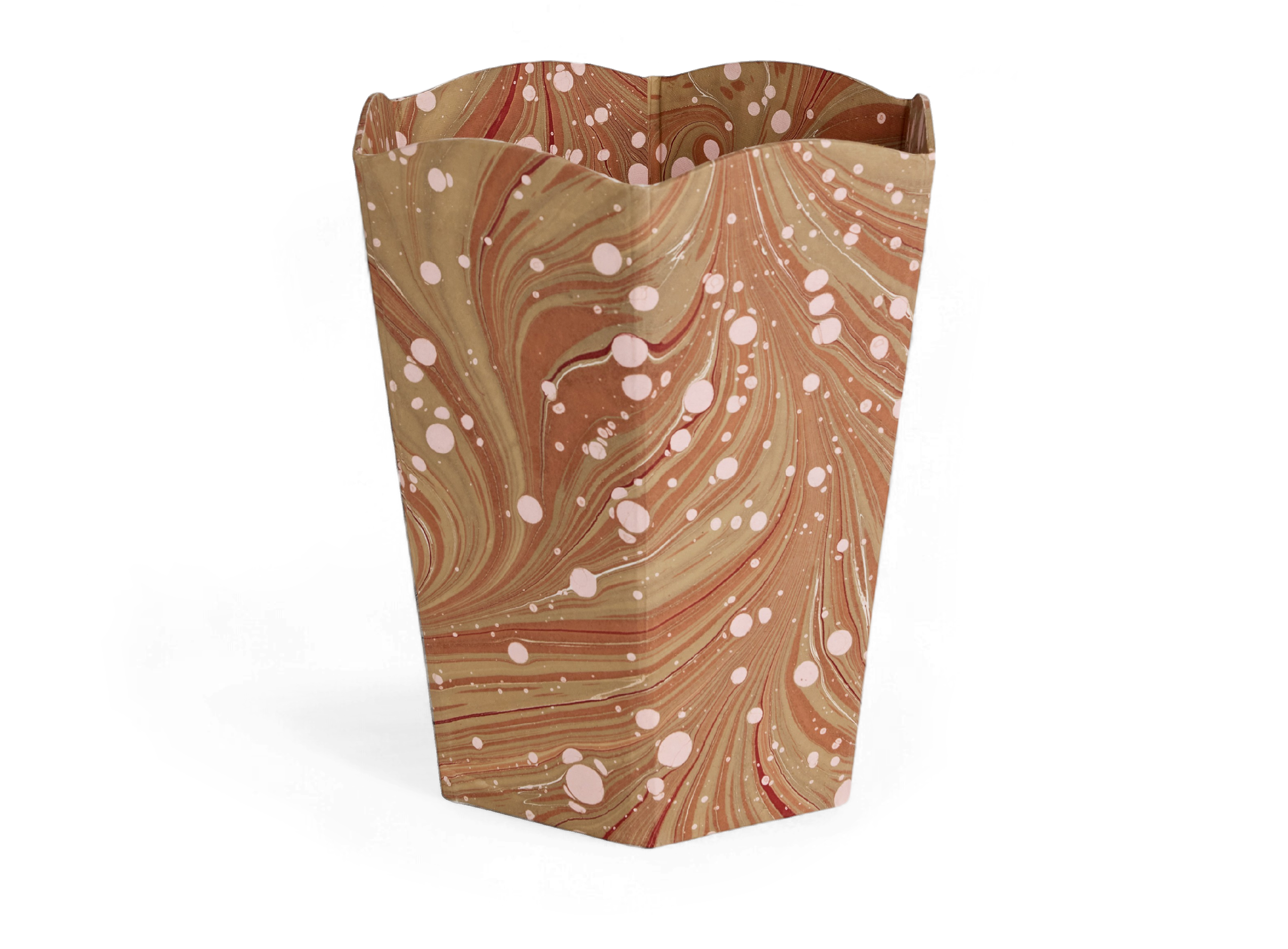 Clay Swell – Hand Marbled Scalloped Basket (9.5" W x 9.5" D x 12.5" H approx.)