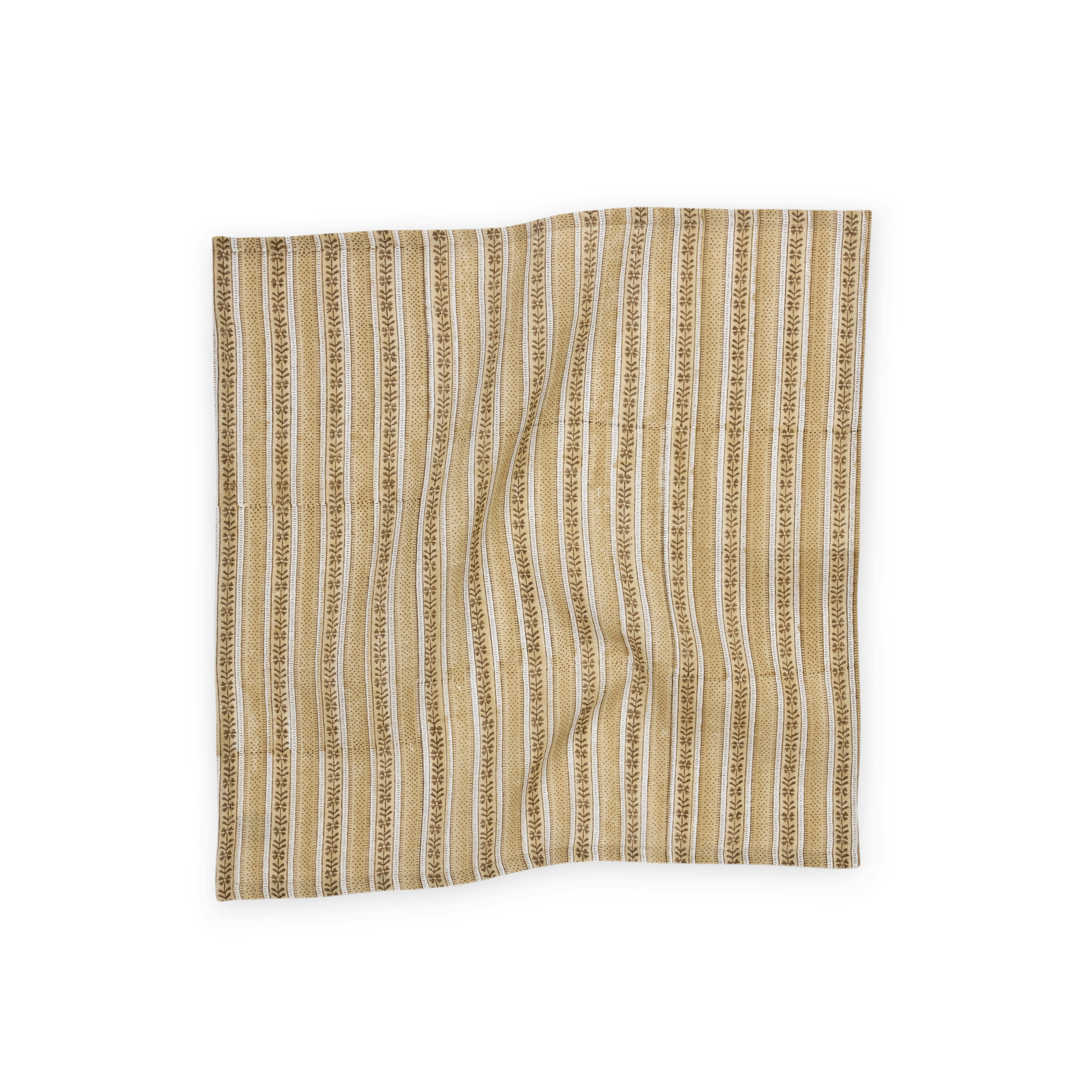 Earth Trail – Hand Block Printed Linen Napkin (Set of 2) (18" x 18")