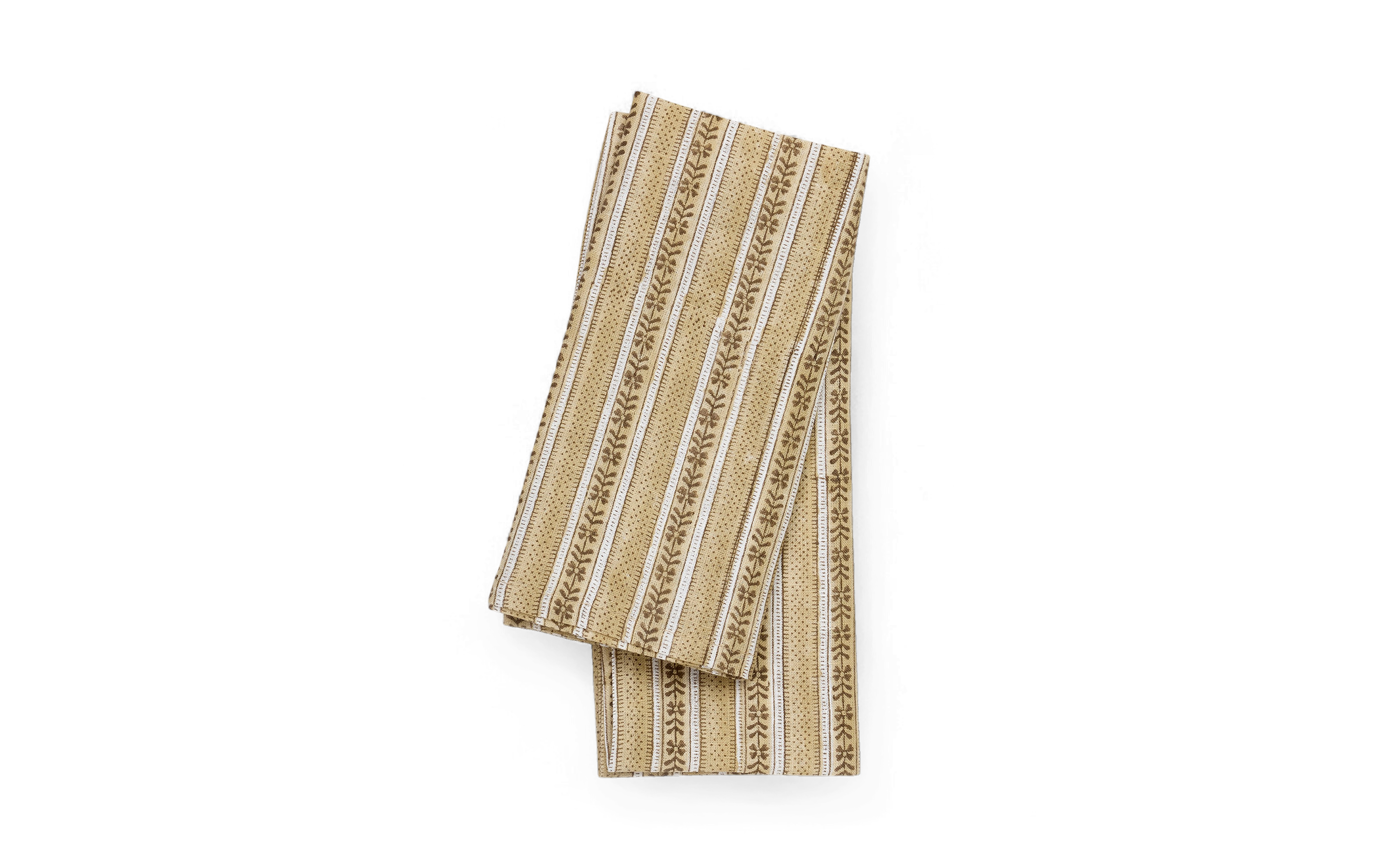 Earth Trail – Hand Block Printed Linen Napkin (Set of 2) (18" x 18")